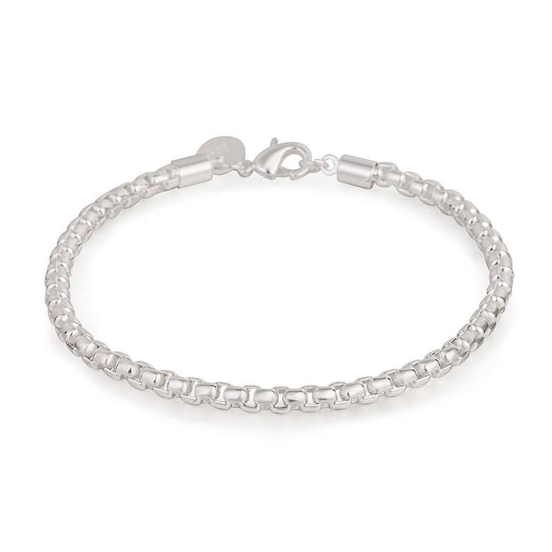 925 Silver Plated Fashion Round Box Bracelet - Taper Supplies