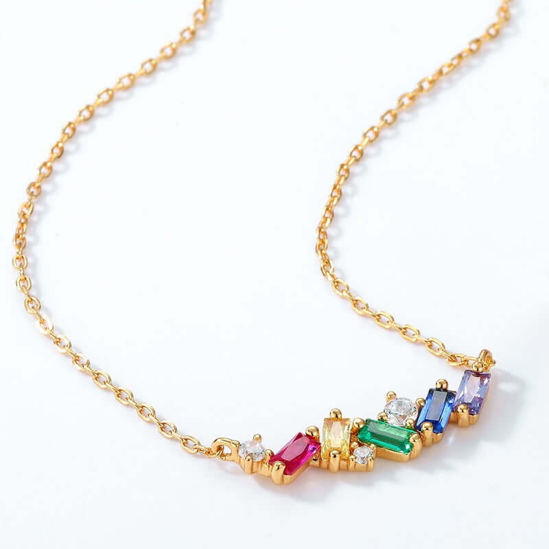 Luxury Rainbow Candy 925 Silver Necklace