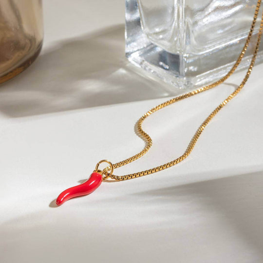 18K Gold Stainless Steel Chili Pendant - Taper Supplies