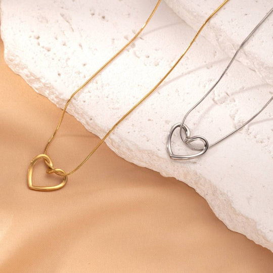 Fashion Jewelry Twist Hollow Heart Pendant Necklace - Taper Supplies