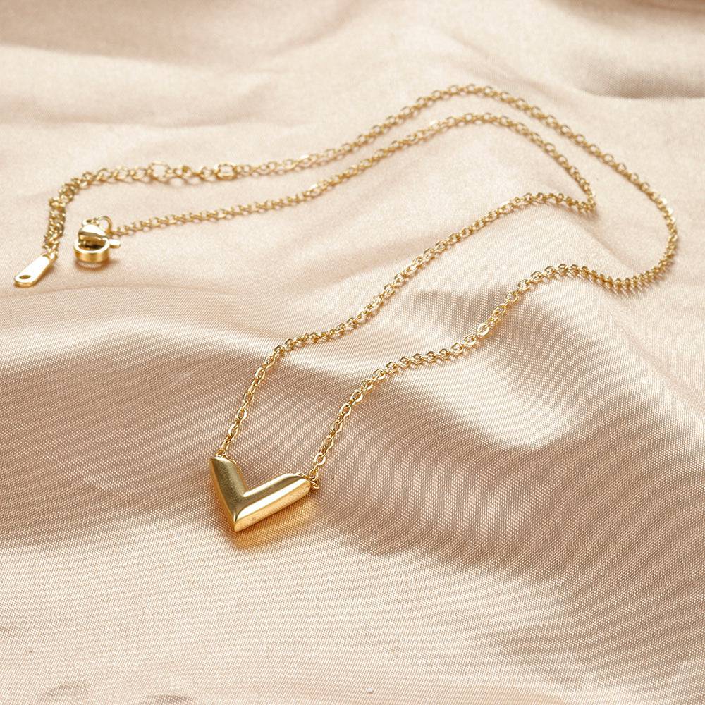 Simple Gold Niche V-shaped Female Necklace - Taper Supplies