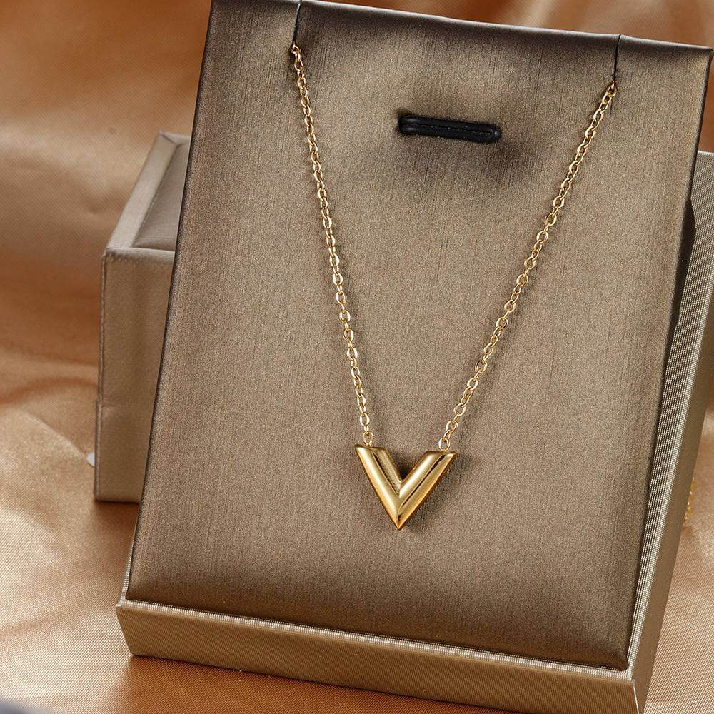 Simple Gold Niche V-shaped Female Necklace - Taper Supplies