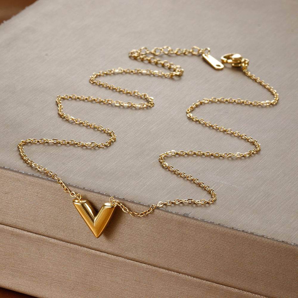 Simple Gold Niche V-shaped Female Necklace - Taper Supplies