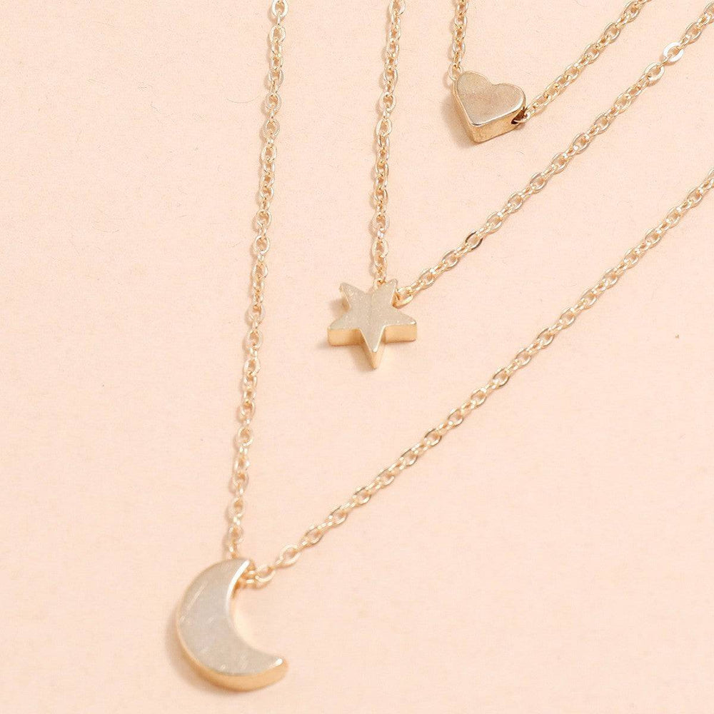 Shang Multi-layer Star Moon Love Pendant Necklace - Taper Supplies