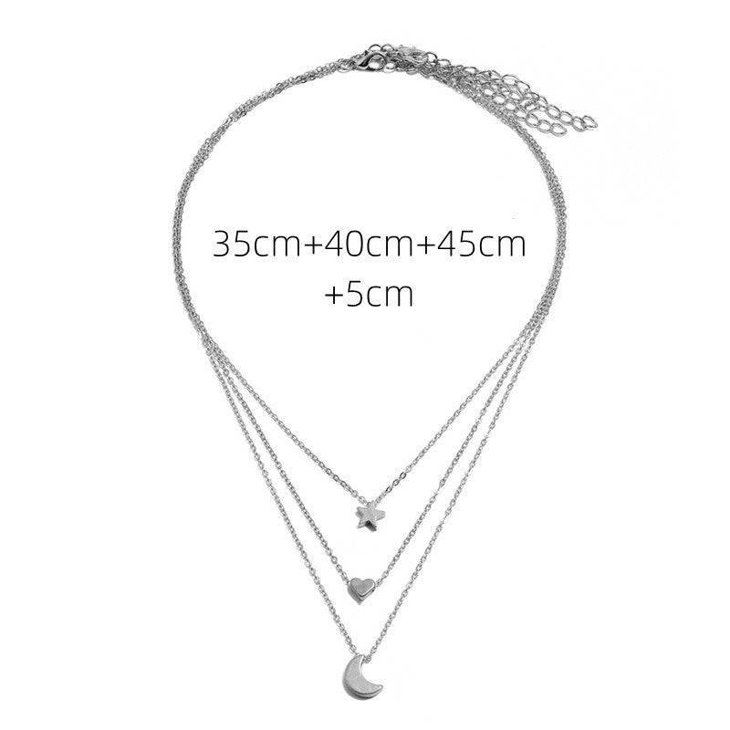 Shang Multi-layer Star Moon Love Pendant Necklace - Taper Supplies