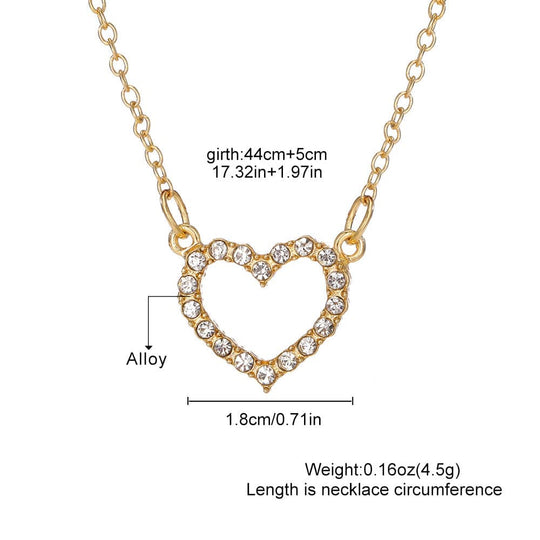 Rhinestone Diamond Love Multi-layer Personality Creative Necklace - Taper Supplies